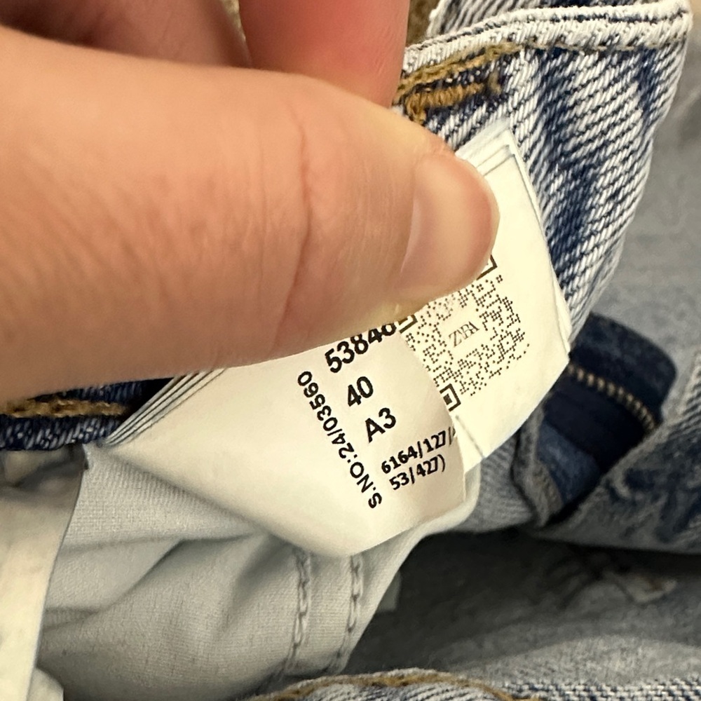 NWOT | Zara high rise Z1975 straight leg jeans, mid blue size 8 - Picture 8 of 9